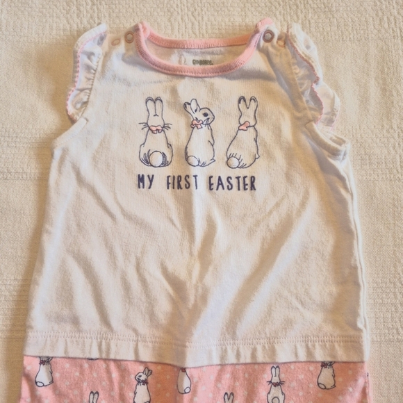 Gymboree girls 3-6 months Easter romper Peter Rabbit 1st Easter VGUC - Picture 4 of 10